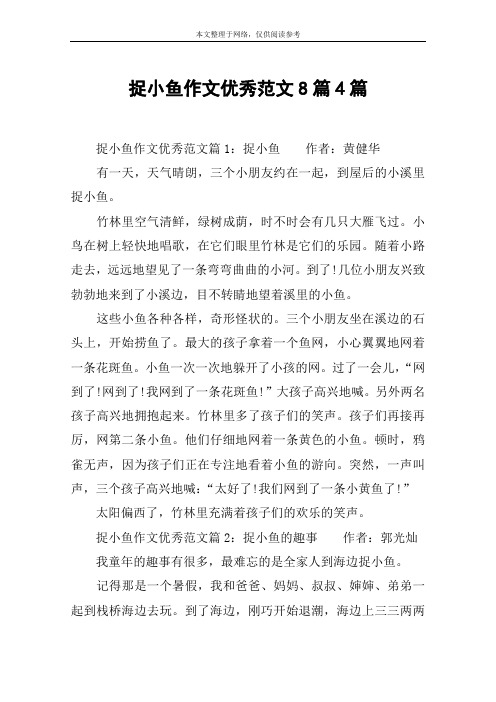 捉小鱼作文优秀范文8篇4篇