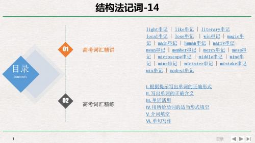 2020年高考英语词汇专题课件——结构法记词14