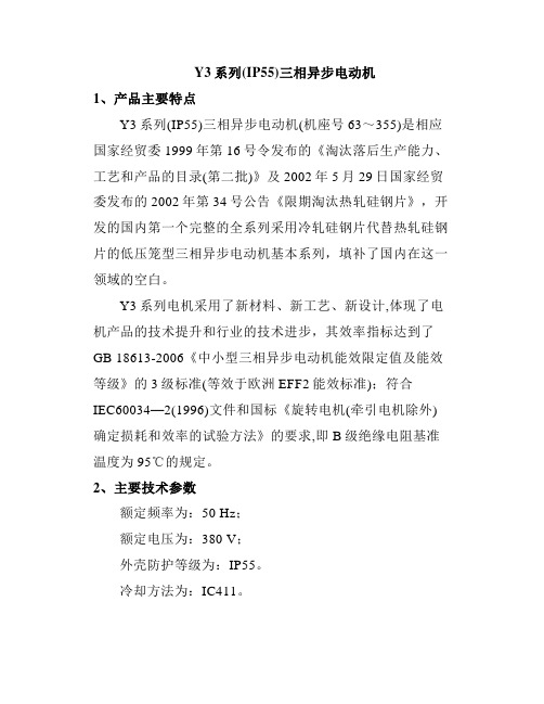 Y3系列(IP55)三相异步电动机