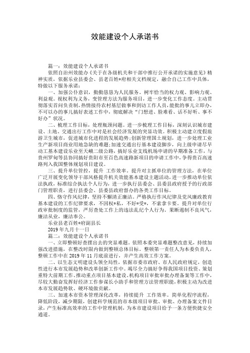 效能建设个人承诺书 (2)