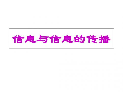 信息与信息传播ppt2 苏科版