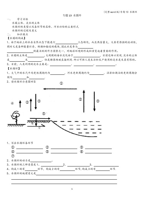 (完整word版)专题13 水循环