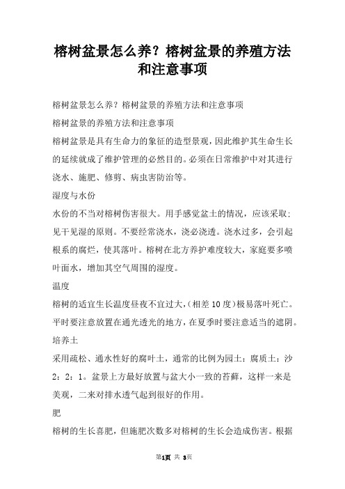 榕树盆景怎么养？榕树盆景的养殖方法和注意事项