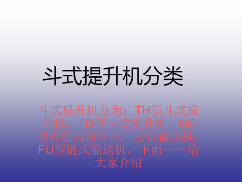 斗式提升机分类