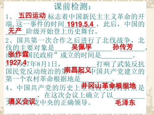 人教版八年级历史上第四单元复习