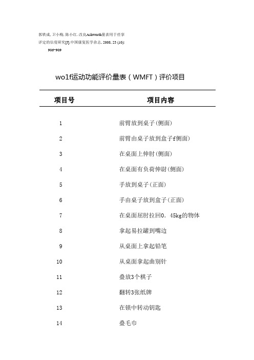 wo1f运动功能评价量表