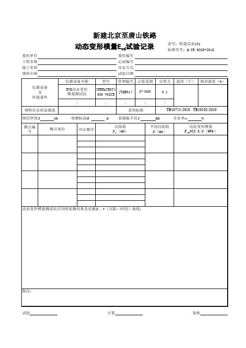试验记录用表