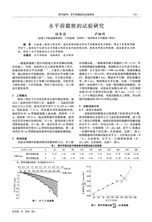 水平荷载桩的试验研究