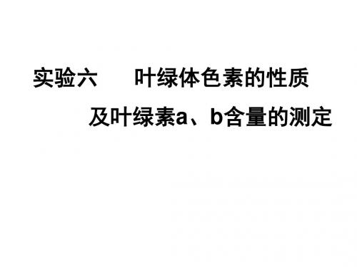 实验六叶绿体色素的质及叶绿素ab含量的测定