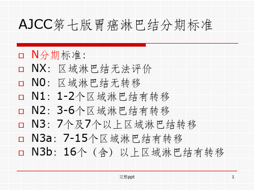 胃周淋巴结分组及分期