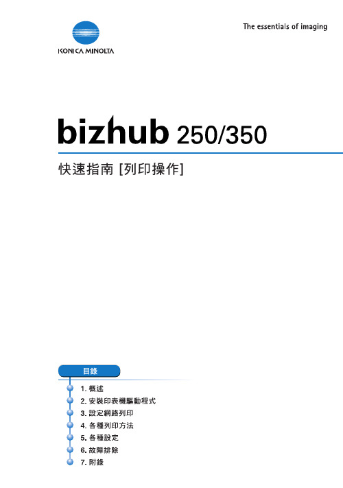 bizhub 250 350印表机控制器操作指南说明书