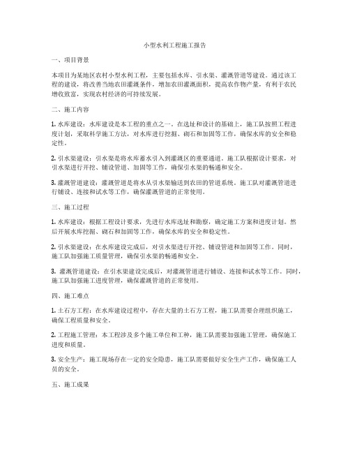 小型水利工程施工报告