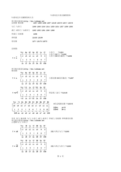 LCDHome论坛_74系列芯片的引脚图资料