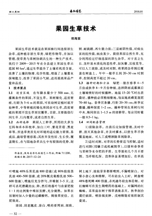 果园生草技术