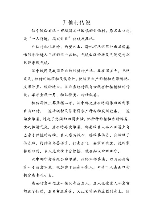 升仙村传说