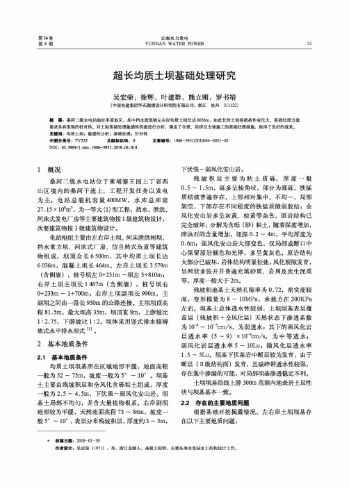 超长均质土坝基础处理研究