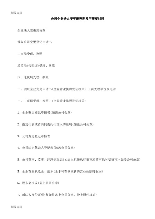 (整理)公司企业法人变更流程图及所需要材料.