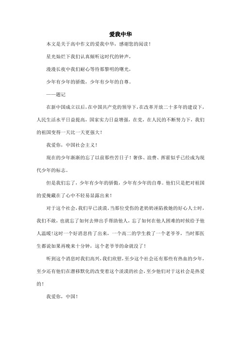 爱我中华_高中作文_2