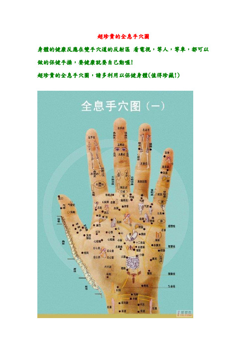 超珍贵的全息手穴图
