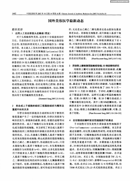 国外美容医学最新动态