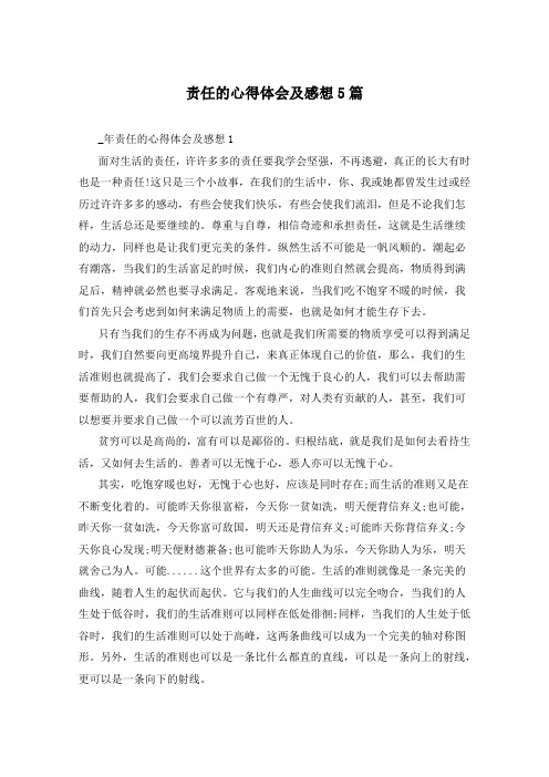 责任的心得体会及感想5篇