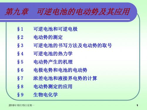 [理学]9章可逆电池的电动势及其应用