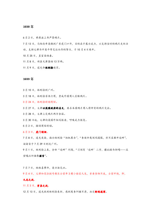 鸦片战争时间轴及鸦片战争的原因和教训