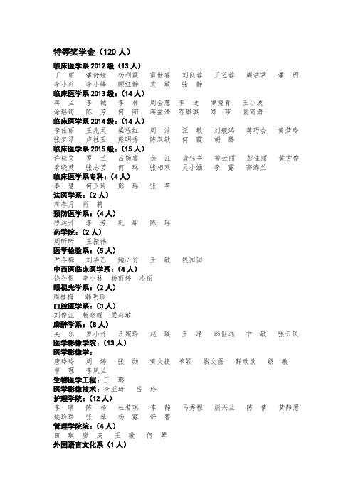 特等奖学金120人