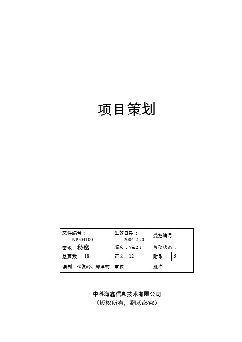 信息技术有限公司项目策划(1)