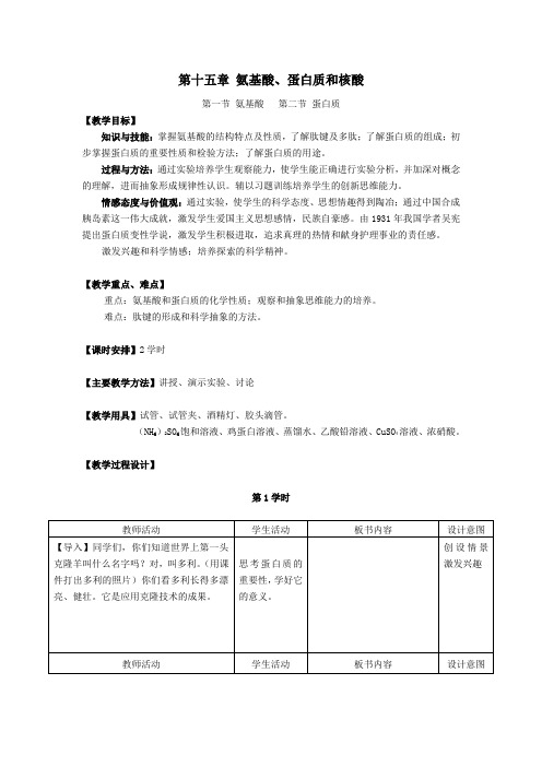 化学教案——氨基酸、蛋白质和核酸