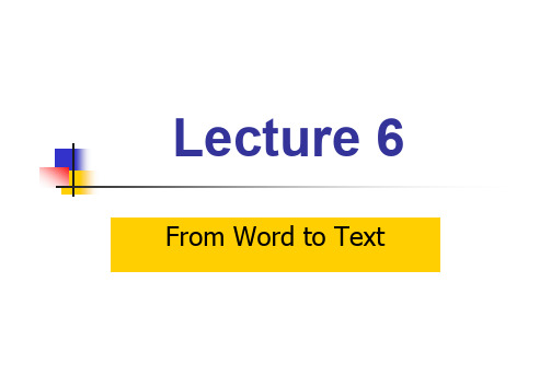 6 From word to syntax