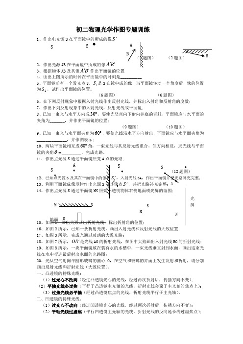 八年级上册物理光学作图专题训练