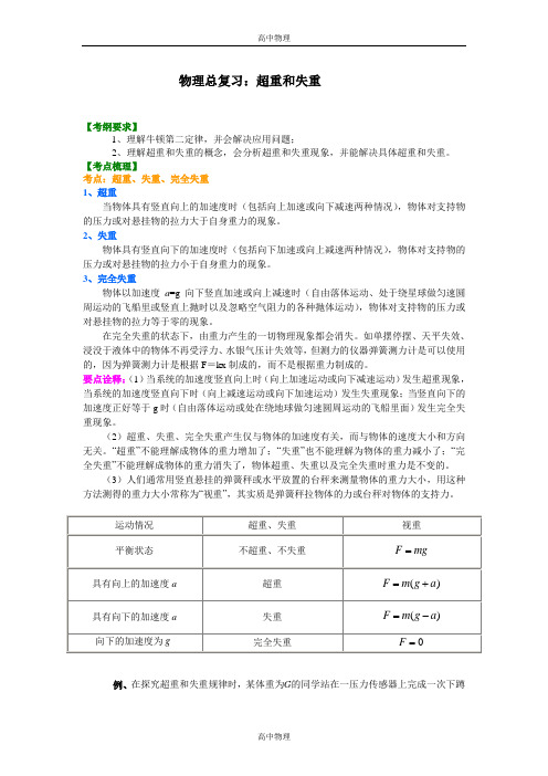 知识讲解 超重和失重(提高)