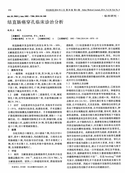 结直肠癌穿孔临床诊治分析