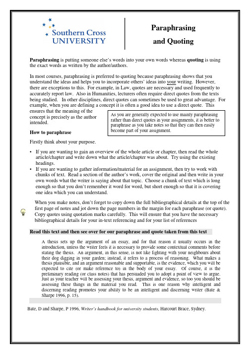Paraphrasing_and Quoting