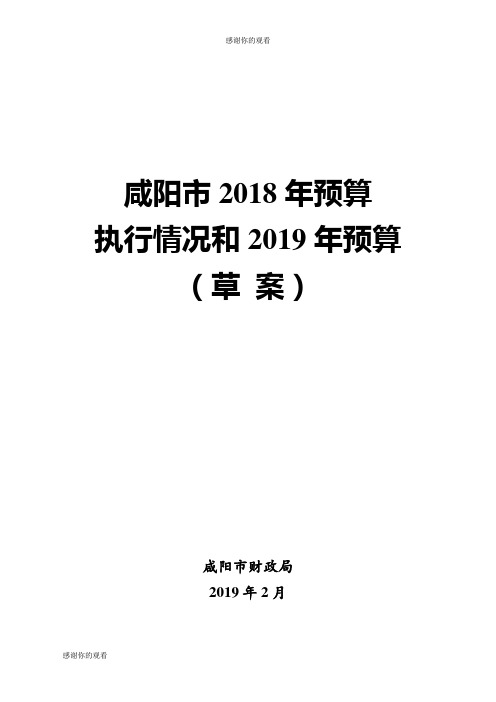 咸阳市2018年预算执行情况和2019年预算.doc