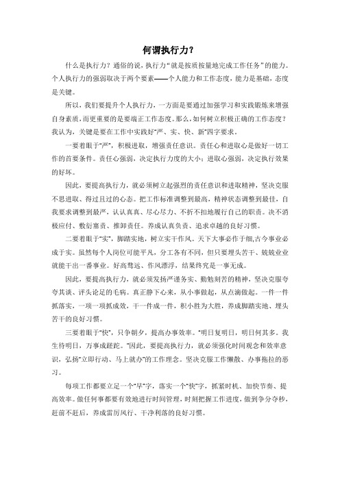 何谓执行力