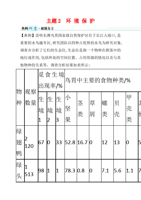 2021届新高考生物山东专用考前复习学案-主题2-环-境-保-护-含解析