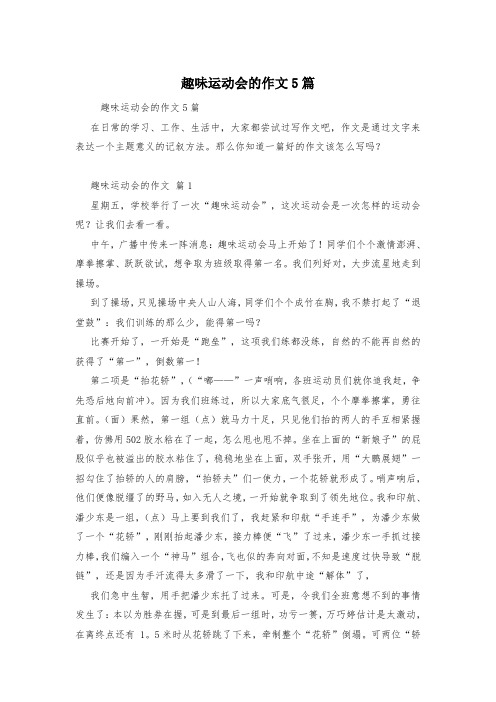 趣味运动会的作文5篇