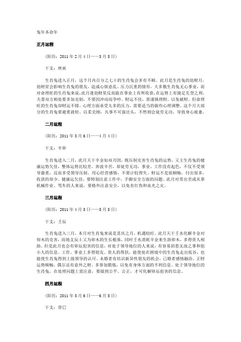 兔年本命年