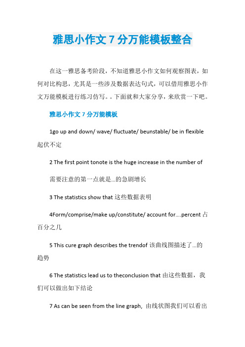 雅思小作文7分万能模板整合