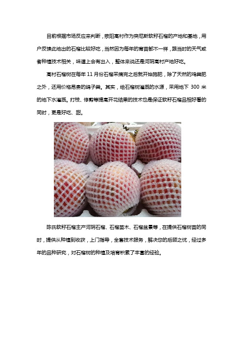 软籽石榴哪个产地好吃