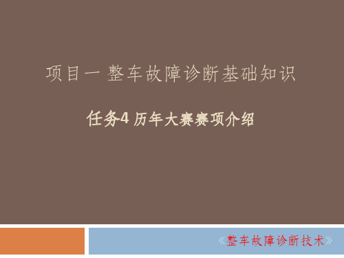 任务4历年大赛赛项介绍