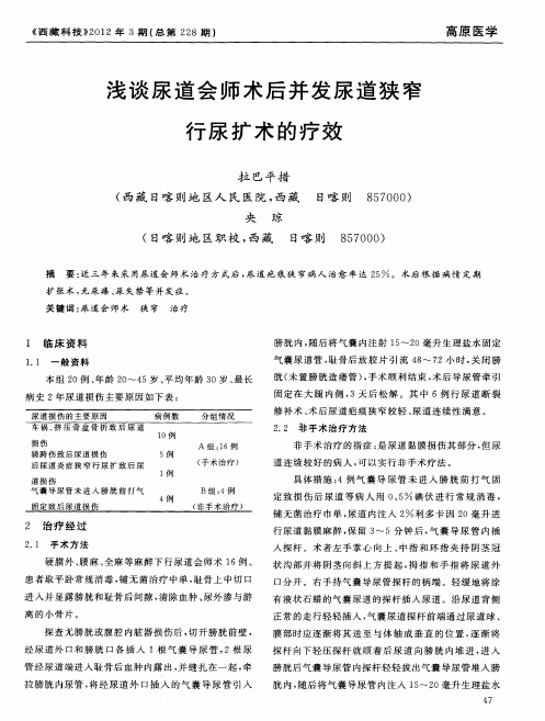 浅谈尿道会师术后并发尿道狭窄行尿扩术的疗效