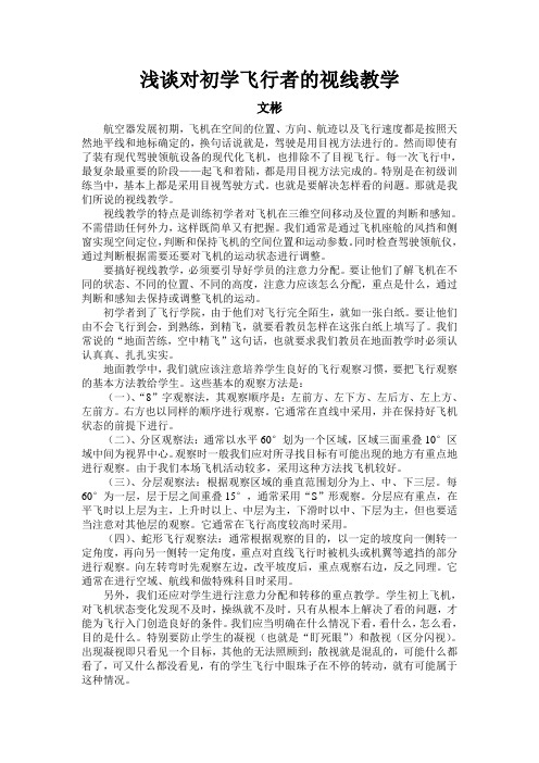 浅谈对初学飞行者的视线教学