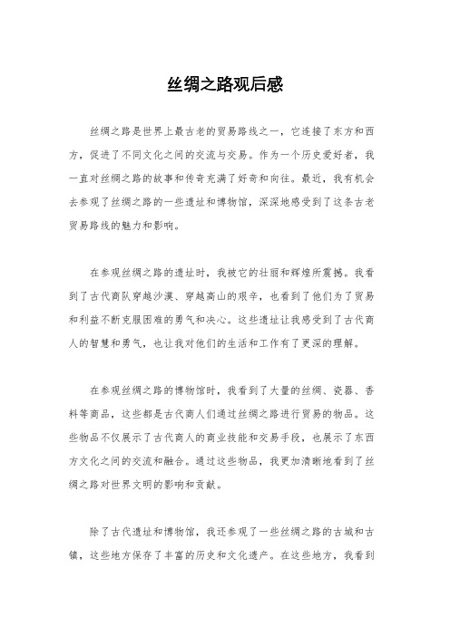 丝绸之路观后感