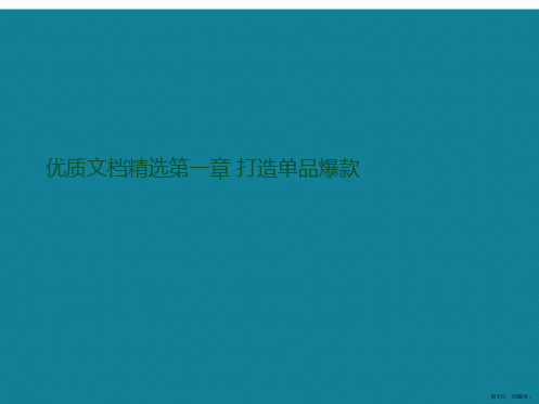 演示文稿第一章打造单品爆款