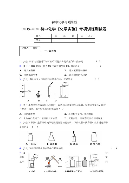 (中考)《化学实验》专项训练模拟测试(含答案)  (311)
