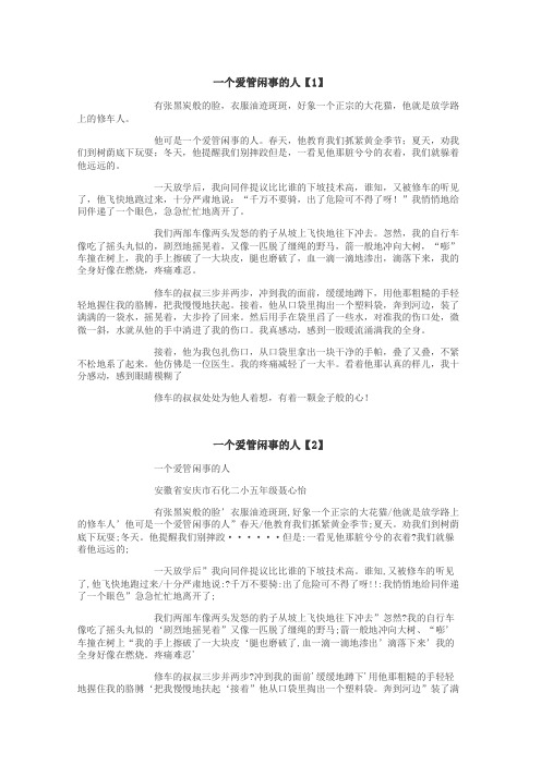 一个爱管闲事的人作文
