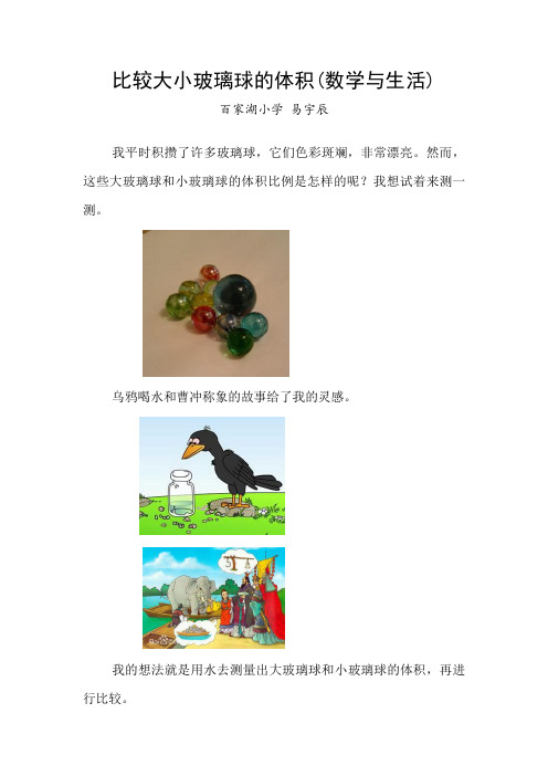 比较大小玻璃球的体积(数学与生活)